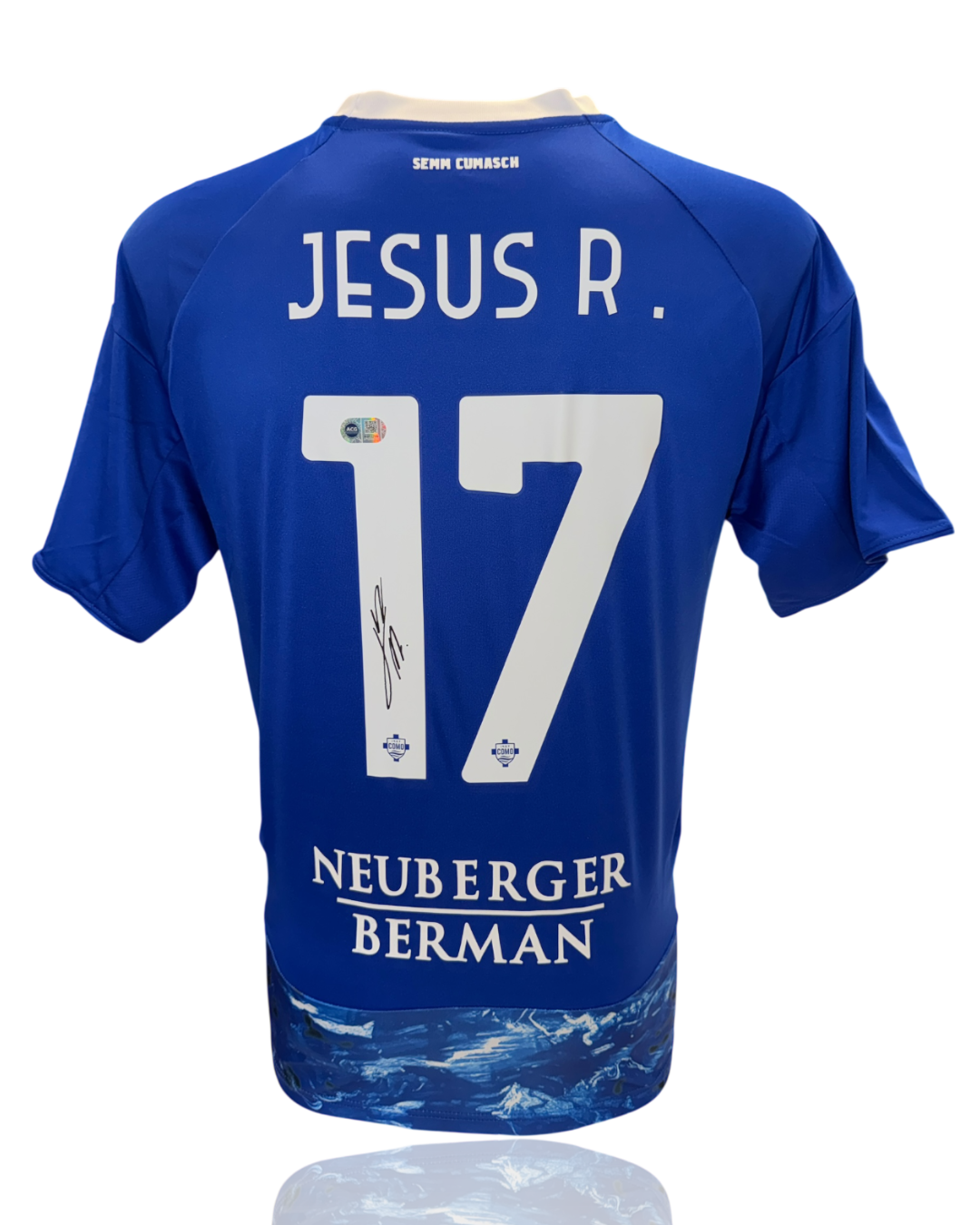 JESUS RODRIGUEZ SIGNED COMO 1907 2025/26 HOME SHIRT (ACG CERT AG17788)-1