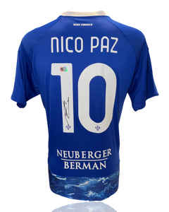 NICO PAZ SIGNED COMO 1907 2026/26 HOME SHIRT (ACG CERT AG17789)-1