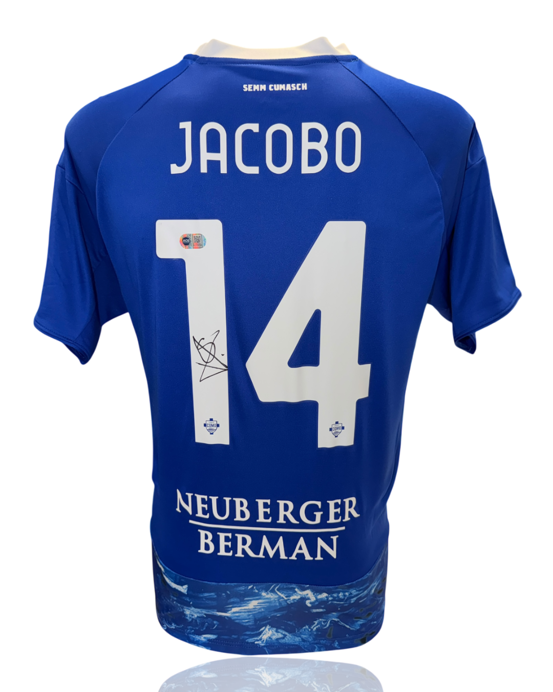 JACOBO RAMON SIGNED COMO 1907 2026/26 HOME SHIRT (ACG CERT AG17790)-1