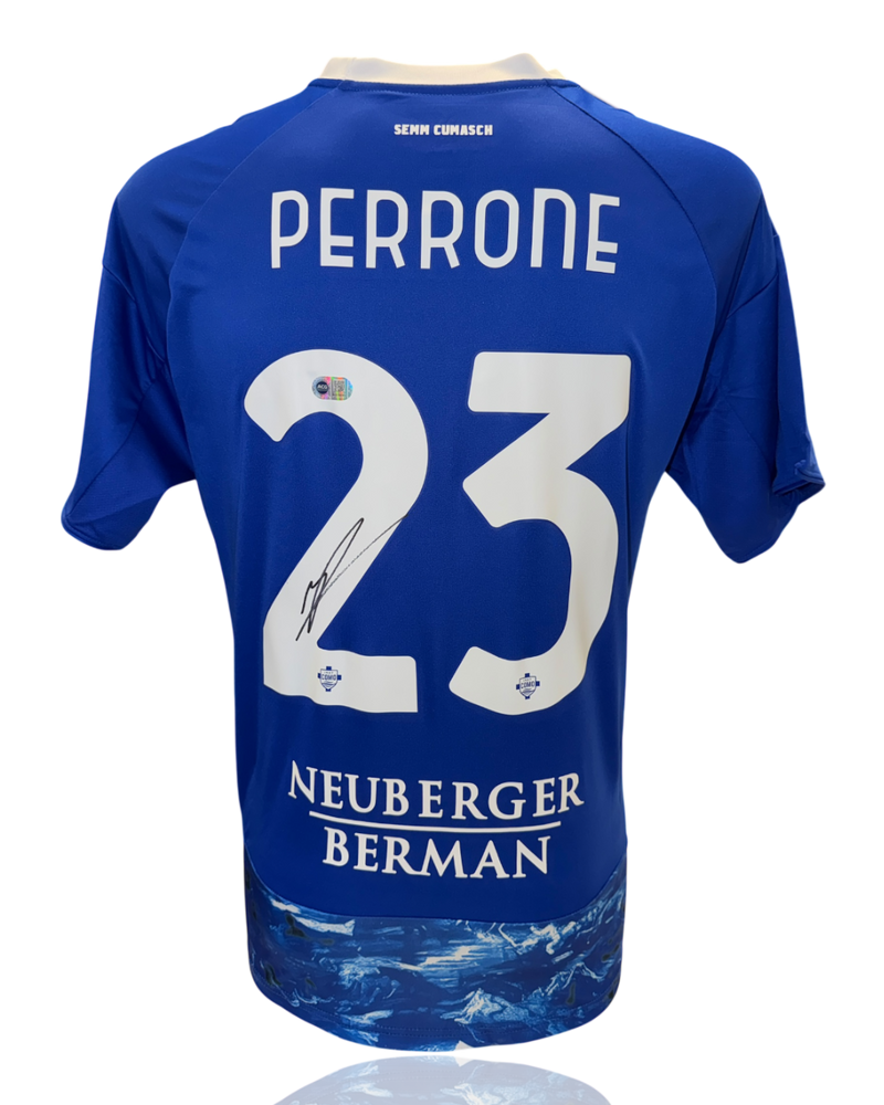 MAXIMO PERRONE SIGNED COMO 1907 2026/26 HOME SHIRT (ACG CERT AG17791)-1