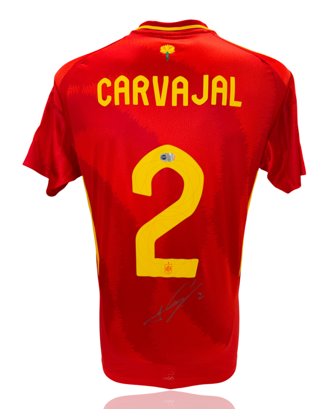 DANI CARVAJAL SIGNED SPAIN EURO 2024 HOME SHIRT (ACG CERT AG17793)