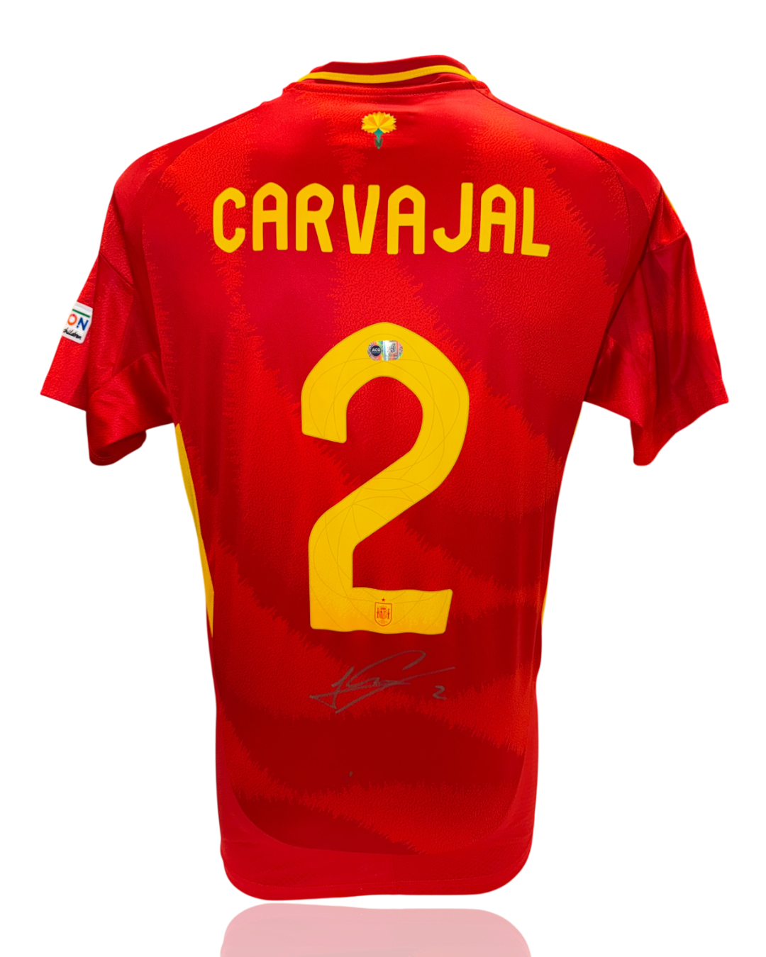 DANI CARVAJAL SIGNED SPAIN EURO 2024 HOME SHIRT (ACG CERT AG17794)