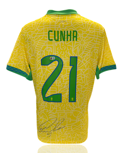 MATHEUS CUNHA SIGNED BRAZIL 2024/25 HOME SHIRT (ACG CERT AG17795)-1