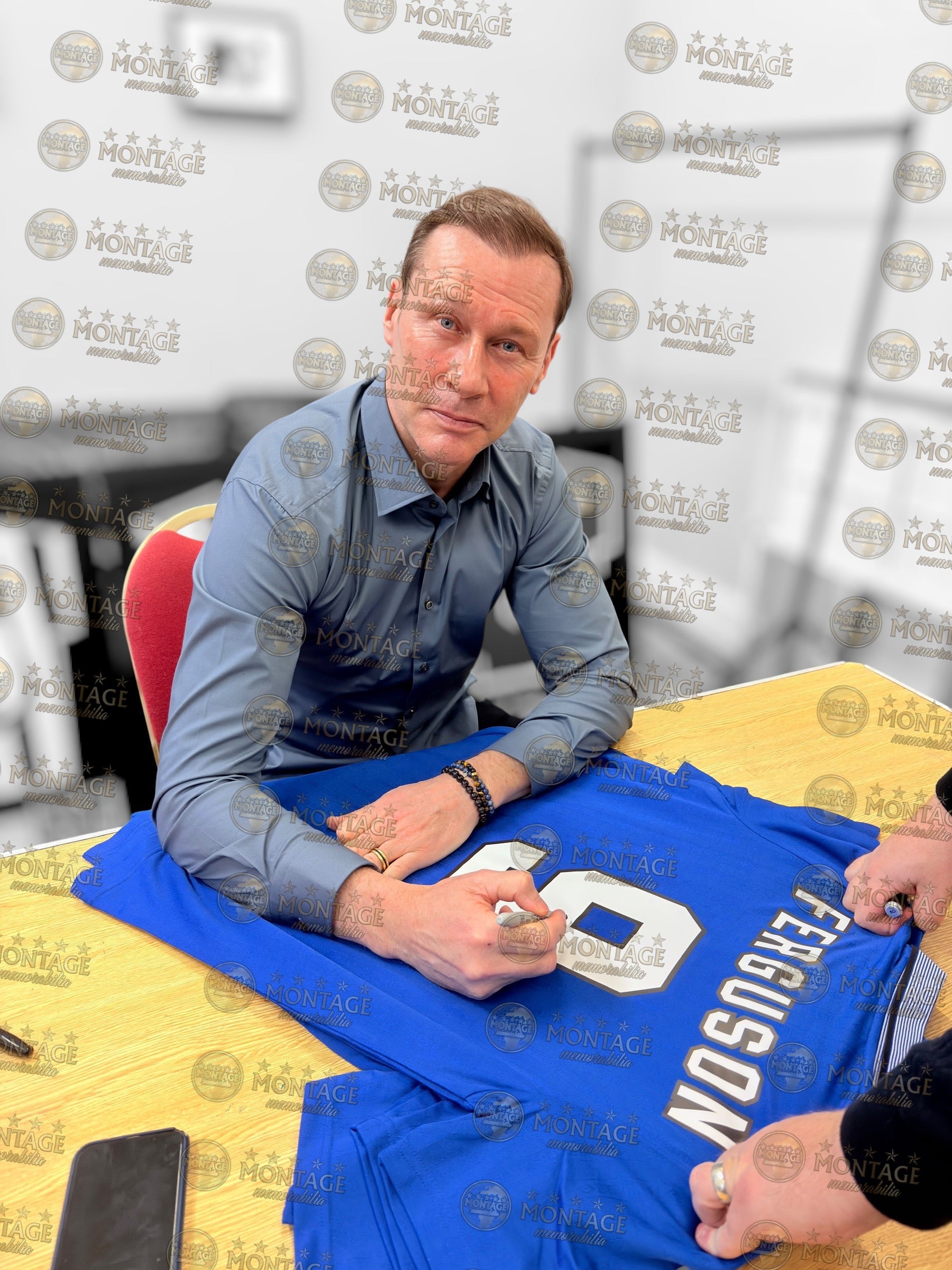 DUNCAN FERGUSON SIGNED EVERTON FC 1995 FA CUP HOME SHIRT (ACG CERT AG19036)-3