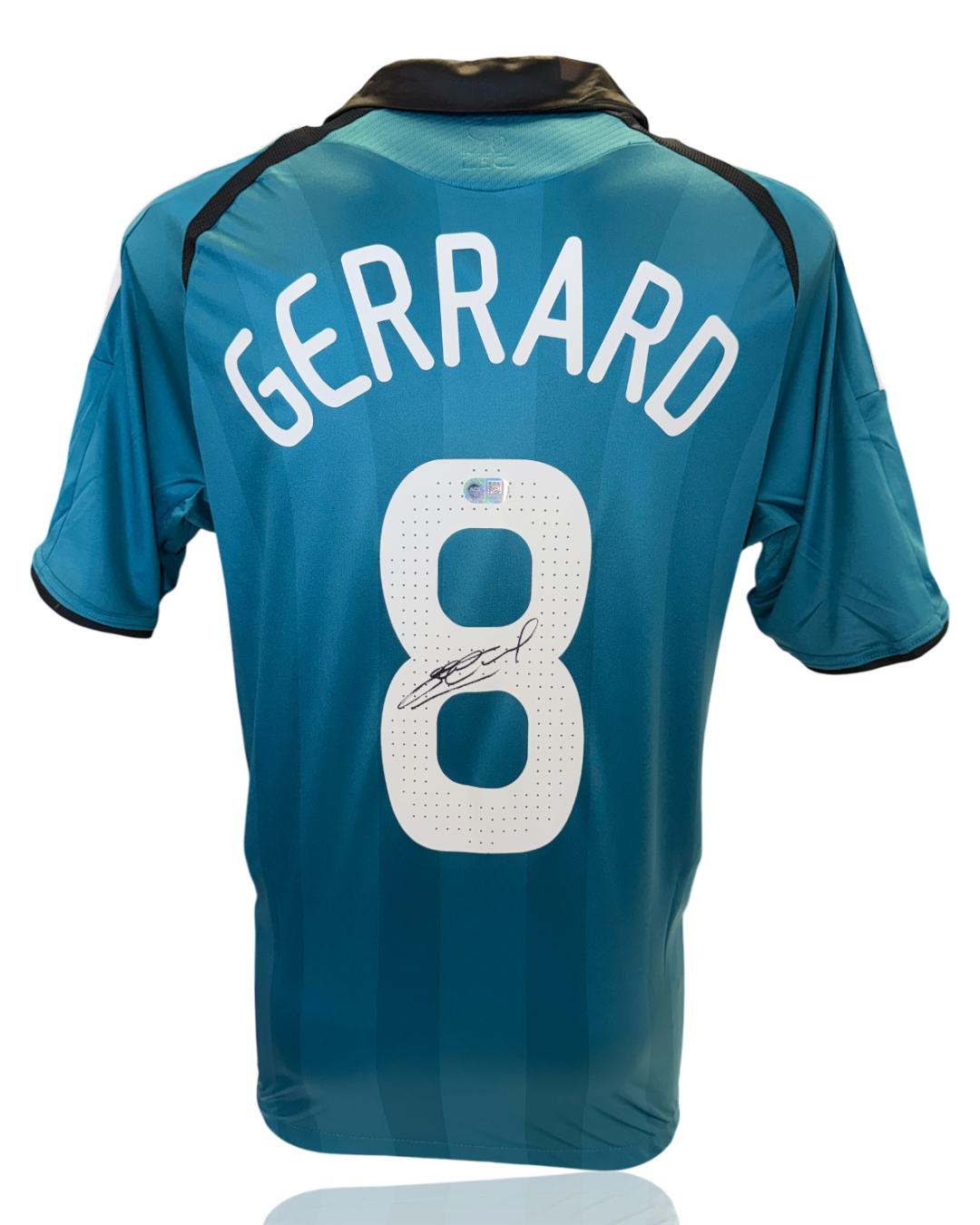 STEVEN GERRARD SIGNED LIVERPOOL FC 2008/09 THIRD UCL SHIRT (ACG CERT AG17805)-1