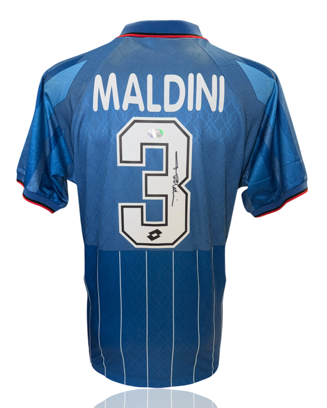 PAOLO MALDINI SIGNED AC MILAN 95/96 FOURTH SHIRT (ACG CERT AG17806)-1