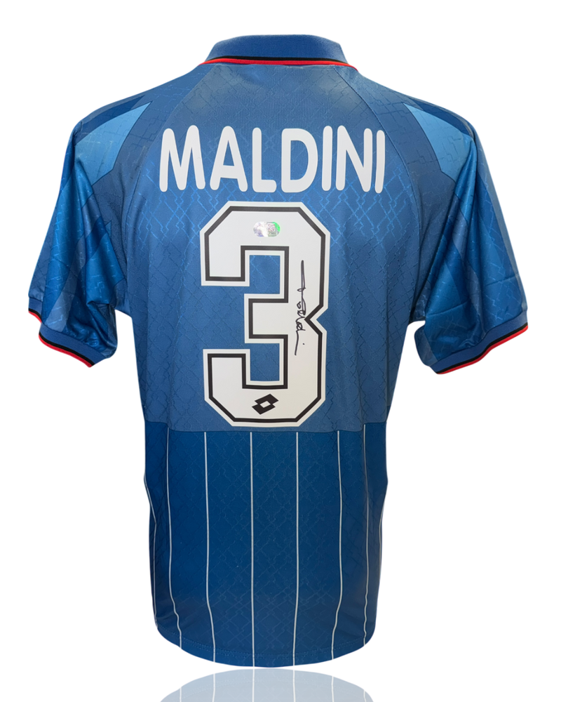 PAOLO MALDINI SIGNED AC MILAN 95/96 FOURTH SHIRT (ACG CERT AG17806)-1