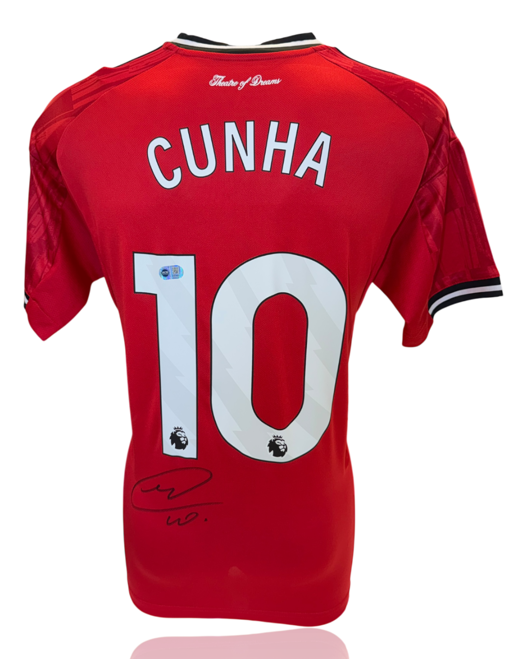 MATHEUS CUNHA SIGNED 2025/26 MANCHESTER UTD HOME SHIRT (ACG CERT AG17831)