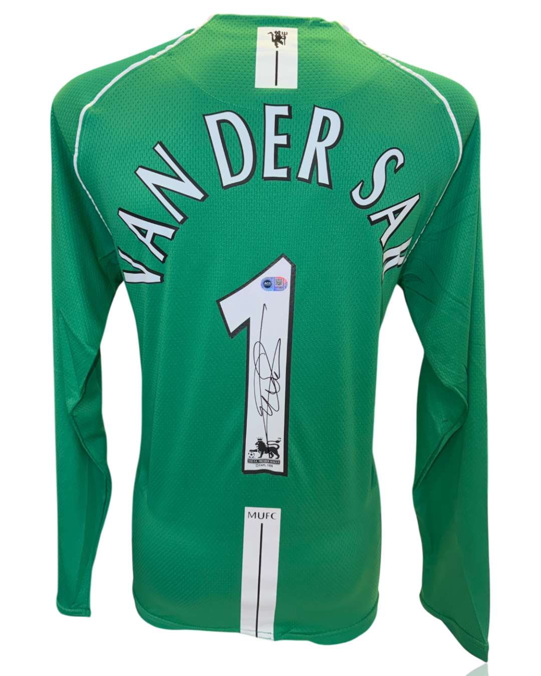 EDWIN VAN DER SAR SIGNED MANCHESTER UTD HOME GOALKEEPER SHIRT (ACG CERT AG17832)-1