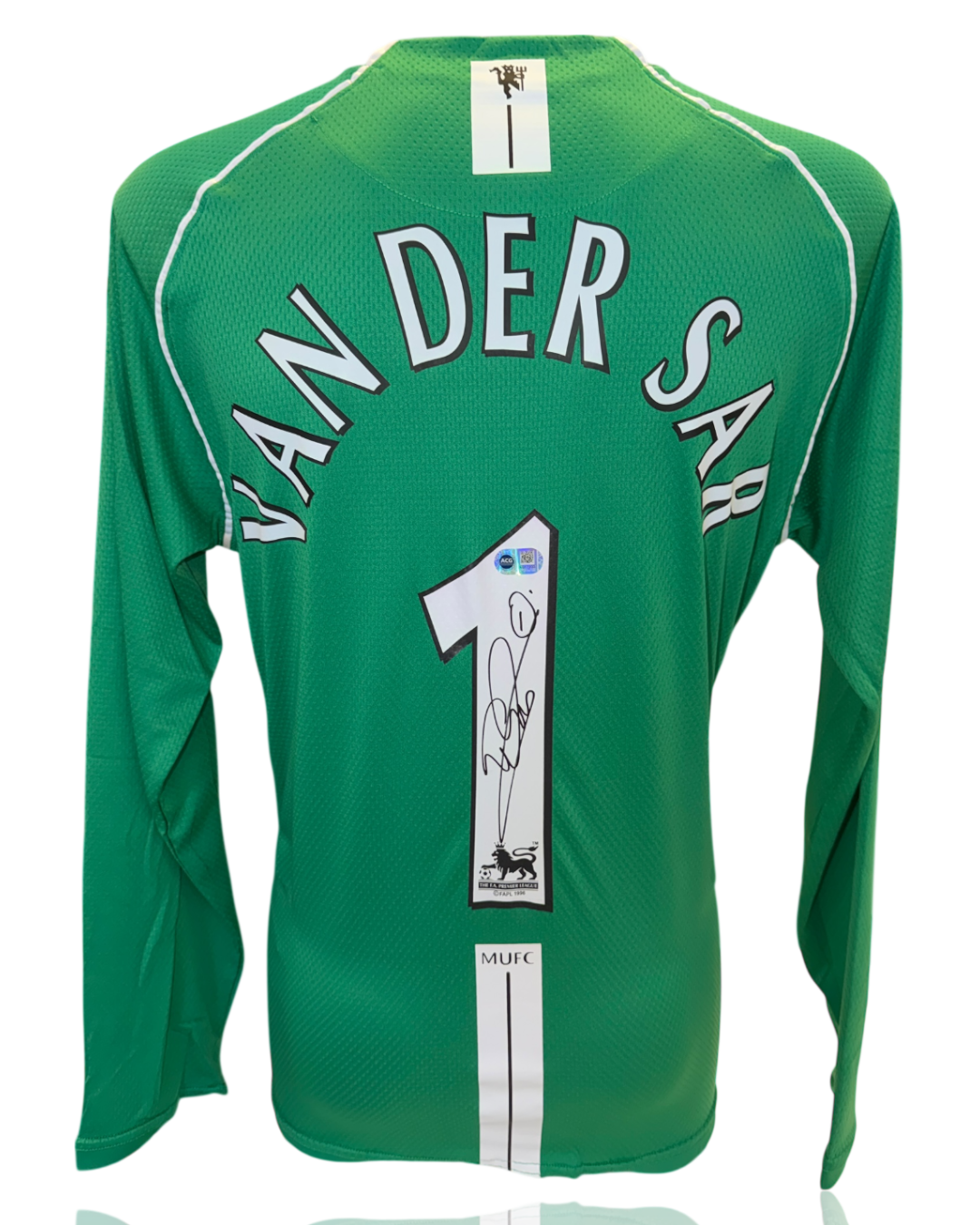 EDWIN VAN DER SAR SIGNED MANCHESTER UTD HOME GOALKEEPER SHIRT (ACG CERT AG17833)-1