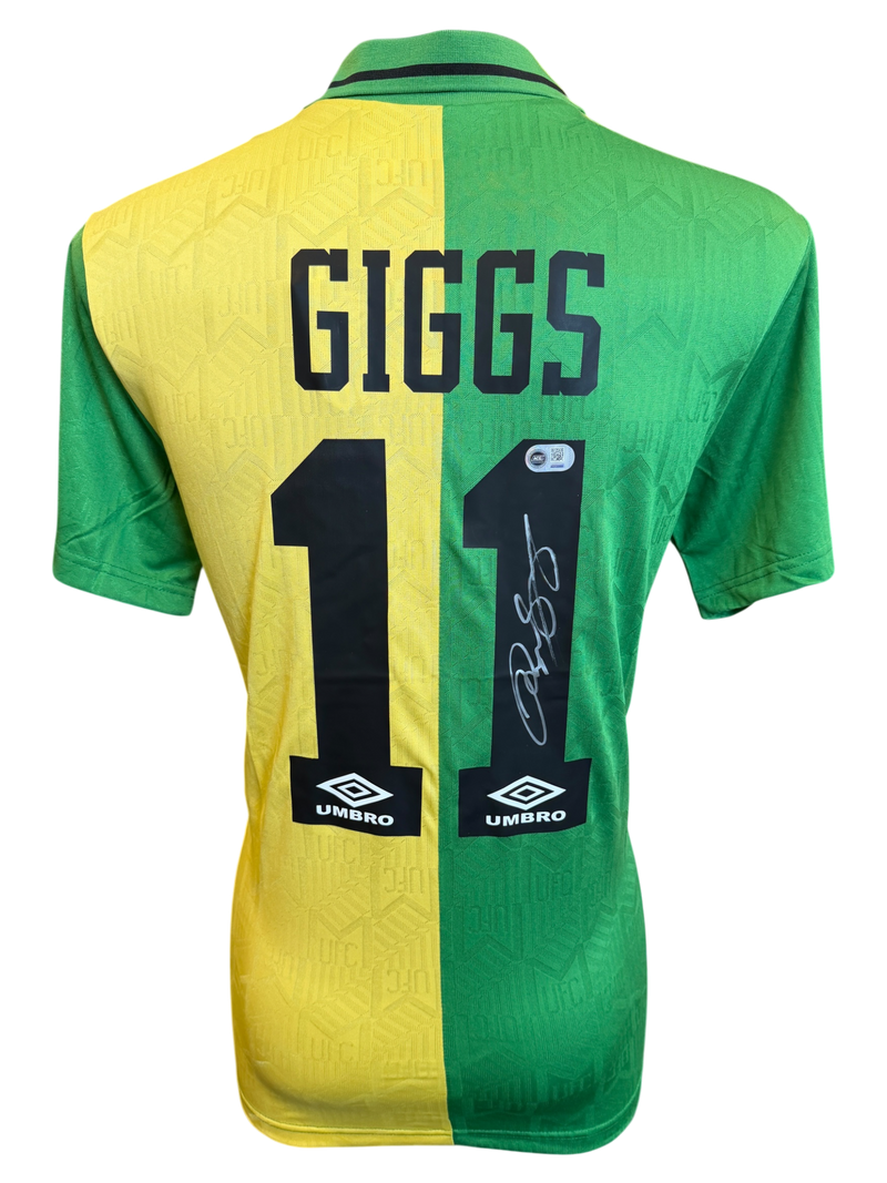 RYAN GIGGS SIGNED MANCHESTER UNITED 1992-94 NEWTON HEATH THIRD SHIRT (ACG CERT AG135966)-1