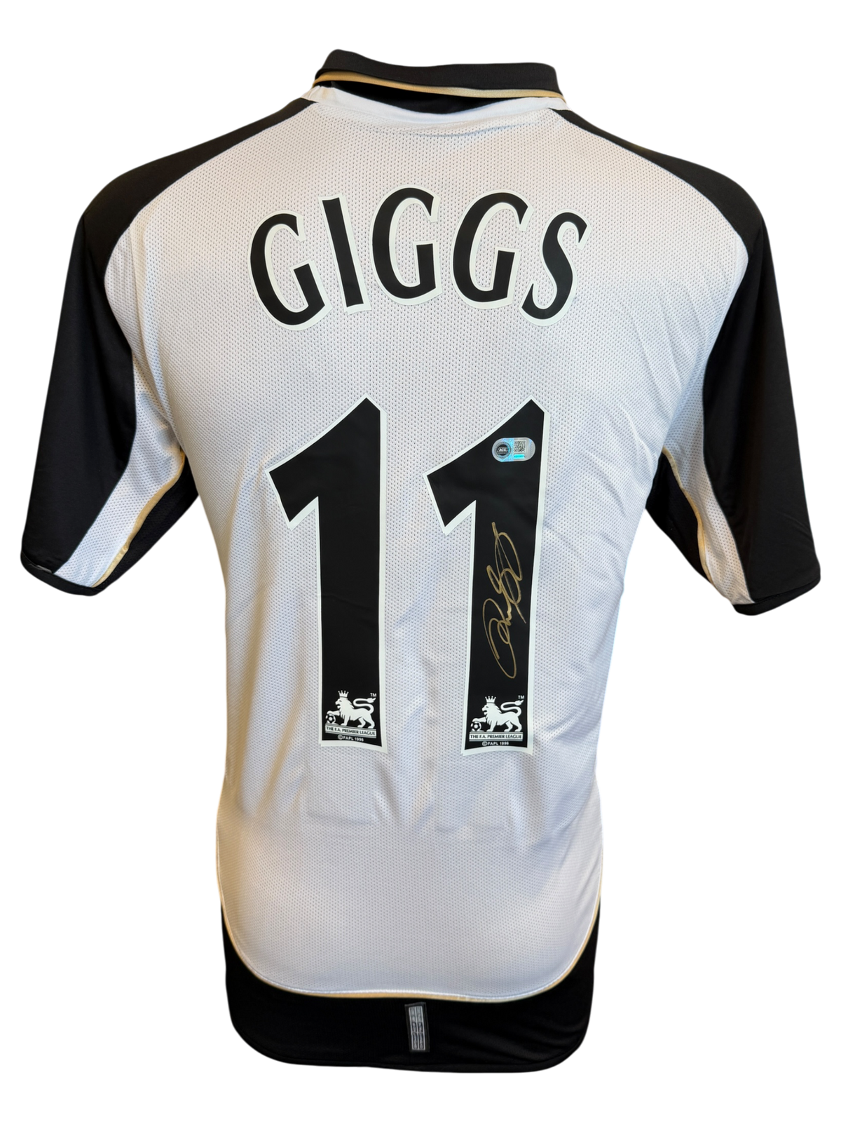 RYAN GIGGS SIGNED MANCHESTER UNITED 100TH ANNIVERSARY WHITE SHIRT (ACG CERT AG135974)-1