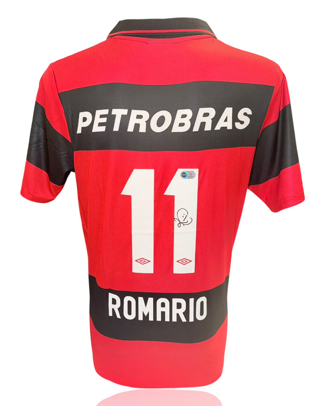 ROMARIO SIGNED FLAMENGO 1995 100TH ANNIVERSARY HOME SHIRT (ACG CERT AG17897)-1