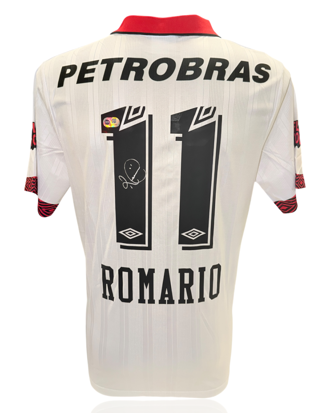 ROMARIO SIGNED FLAMENGO 1995 100TH ANNIVERSARY AWAY SHIRT (ACG CERT AG17898)-1