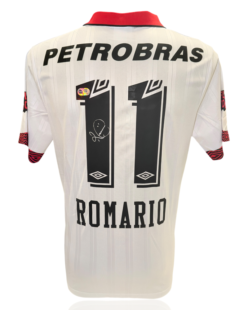 ROMARIO SIGNED FLAMENGO 1995 100TH ANNIVERSARY AWAY SHIRT (ACG CERT AG17898)-1