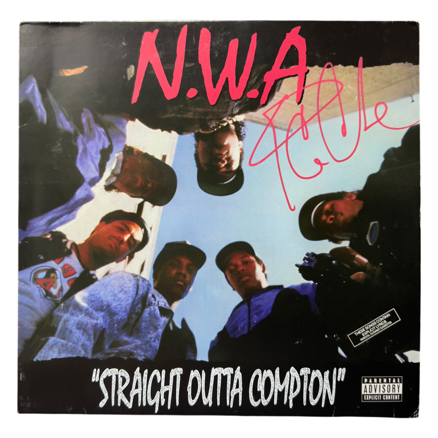 ICE CUBE SIGNED NWA STRAIGHT OUTTA COMPTON ALBUM VINYL LP (ACG CERT AG17907)-1