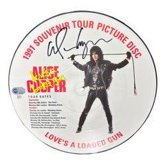ALICE COOPER LOVE’S A LOADED GUN SIGNED PICTURE DISC (ACG CERT AG17946)-1