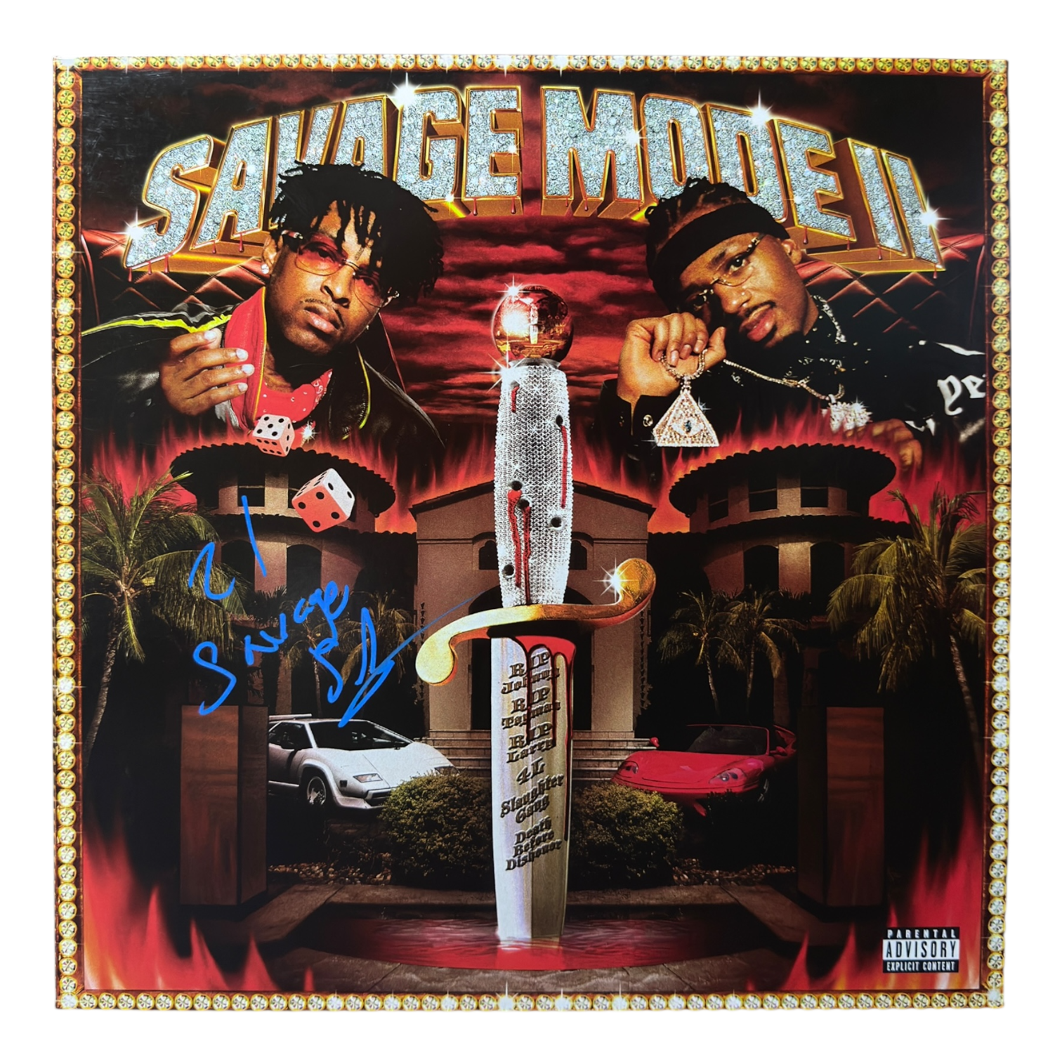 21 SAVAGE SIGNED SAVAGE MODE II METRO BOOMIN RAP VINYL (ACG CERT AG17947)-1