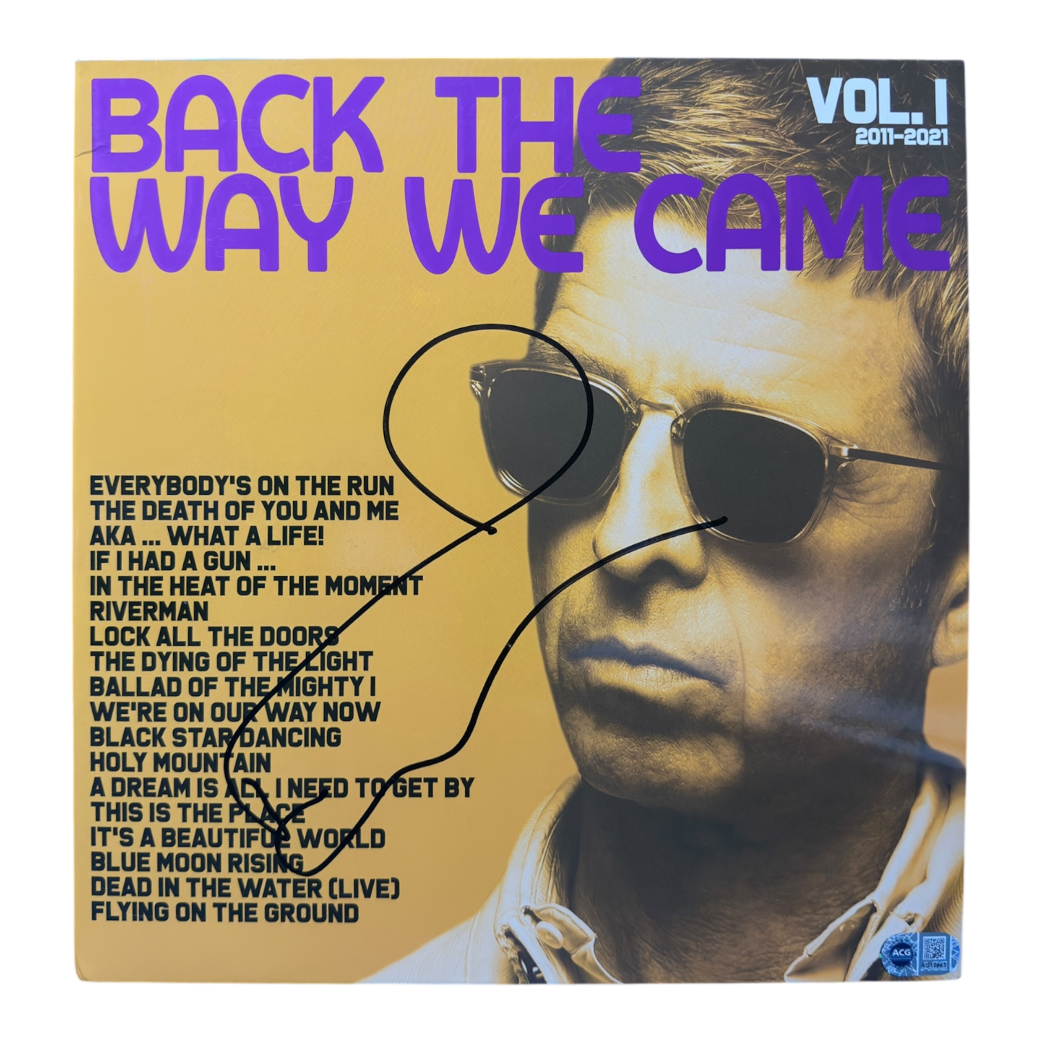 NOEL GALLAGHER BACK THE WAY WE CAME SIGNED VINYL (ACG CERT AG17963)-1