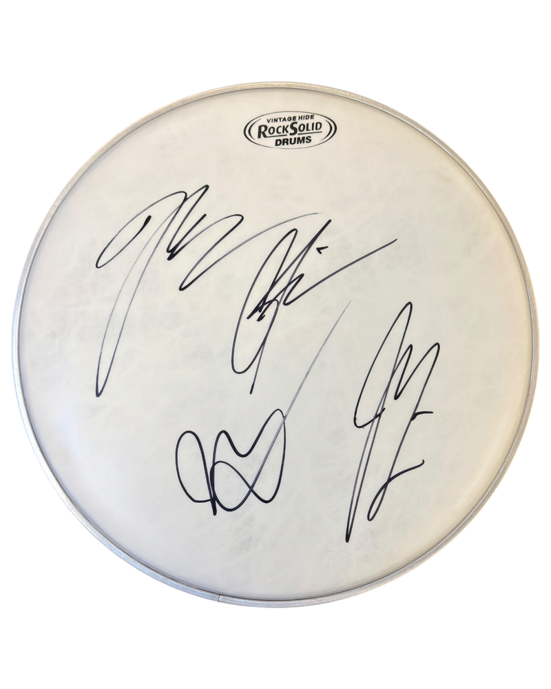 KINGS OF LEON BAND SIGNED 12" DRUMSKIN (ACG CERT AG18045)-1