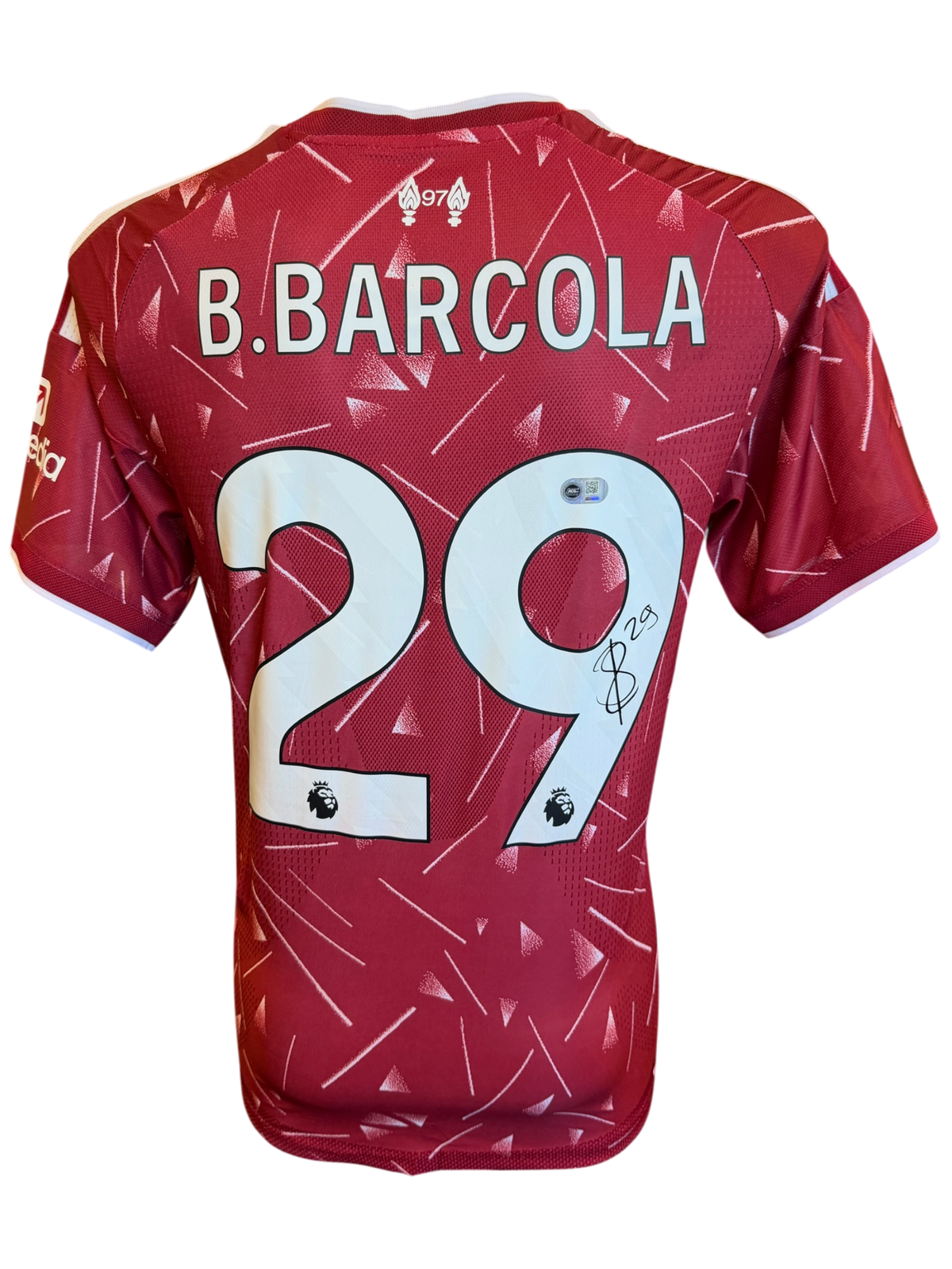 BRADLEY BARCOLA SIGNED LIVERPOOL 2026/27 HOME SHIRT (ACG CERT AG136127)
