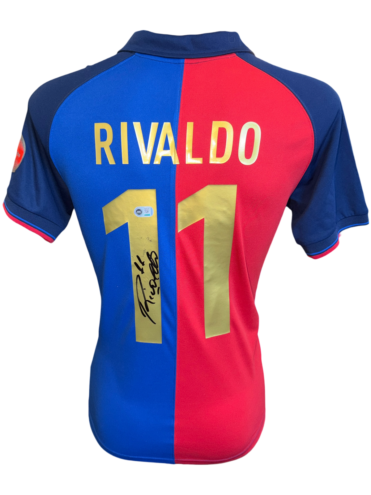 RIVALDO SIGNED FC BARCELONA 1999/00 HOME SHIRT (ACG CERT AG136146)