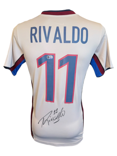 RIVALDO SIGNED FC BARCELONA 1999/01 AWAY SHIRT (ACG CERT AG136147)-1