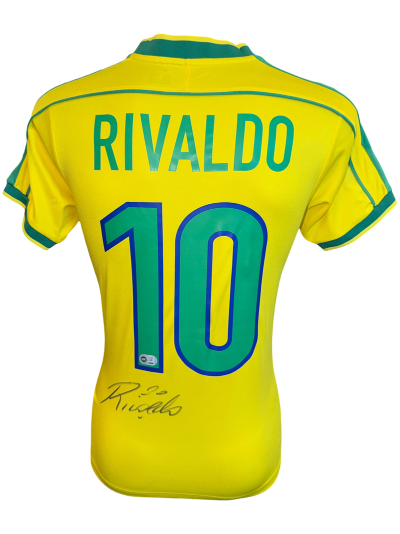 RIVALDO SIGNED BRAZIL 1998 WORLD CUP HOME SHIRT (ACG CERT AG136148)-1