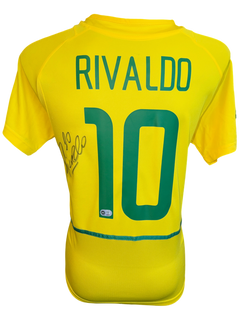 RIVALDO SIGNED BRAZIL 2002 WORLD CUP HOME SHIRT (ACG CERT AG136149)-1
