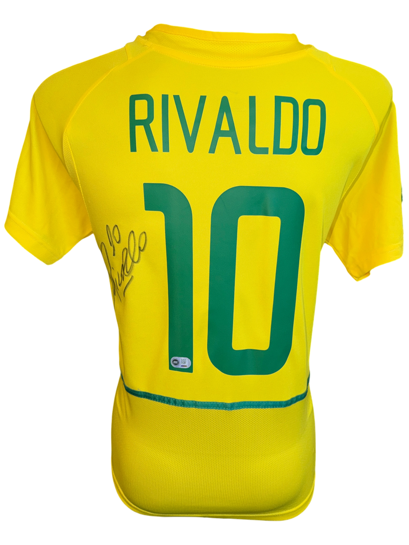 RIVALDO SIGNED BRAZIL 2002 WORLD CUP HOME SHIRT (ACG CERT AG136149)-1