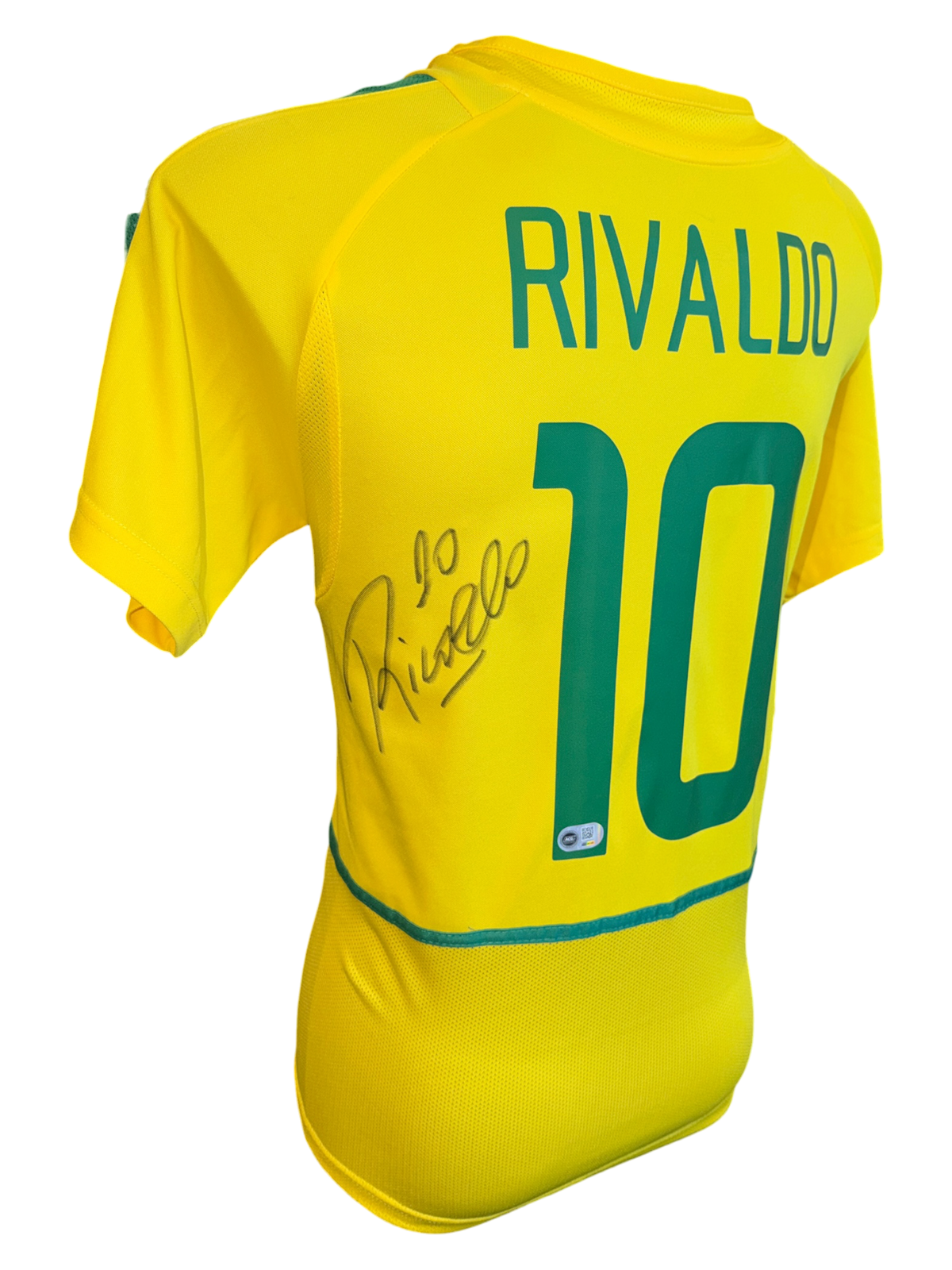 RIVALDO SIGNED BRAZIL 2002 WORLD CUP HOME SHIRT (ACG CERT AG136149)-2