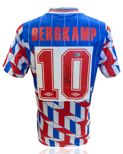 DENNIS BERGKAMP SIGNED AFC AJAX 1990 AWAY SHIRT (ACG WITNESS AG46496)-1