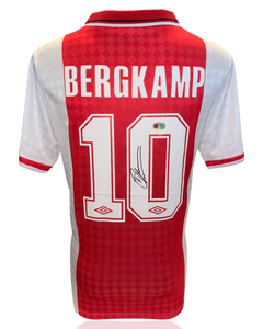 DENNIS BERGKAMP SIGNED AFC AJAX 1990 HOME SHIRT (ACG WITNESS AG46497)-1
