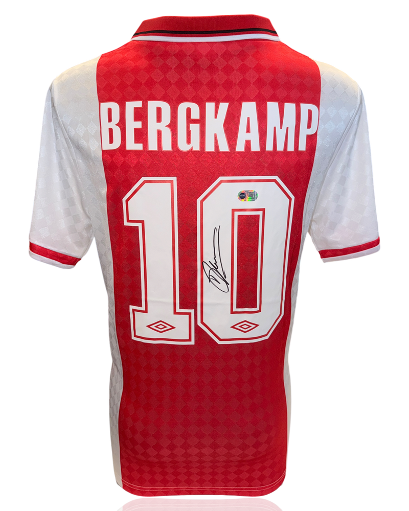 DENNIS BERGKAMP SIGNED AFC AJAX 1990 HOME SHIRT (ACG WITNESS AG46497)-1