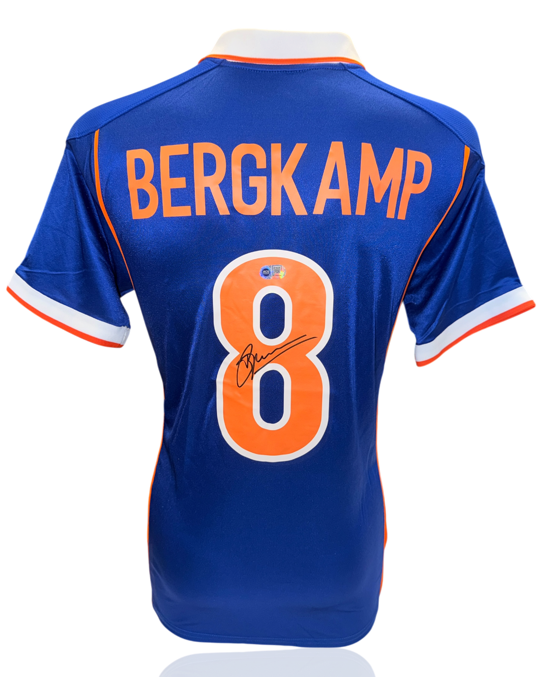DENNIS BERGKAMP SIGNED HOLLAND 1998 AWAY SHIRT (ACG WITNESS AG46498)