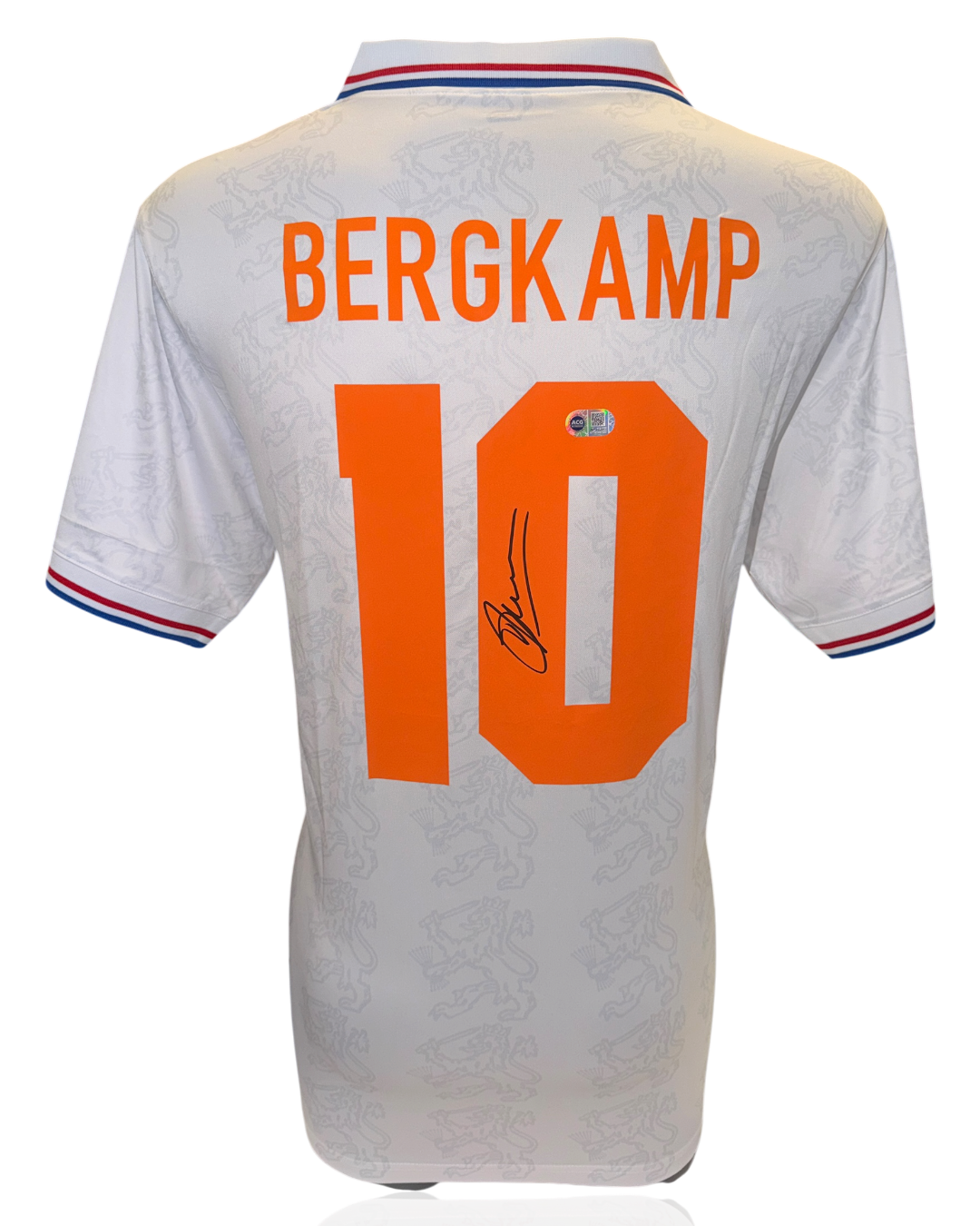 DENNIS BERGKAMP SIGNED HOLLAND 1994 AWAY SHIRT (ACG WITNESS AG46499)-1