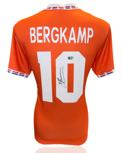DENNIS BERGKAMP SIGNED HOLLAND 1994 HOME SHIRT (ACG WITNESS AG46500)-1