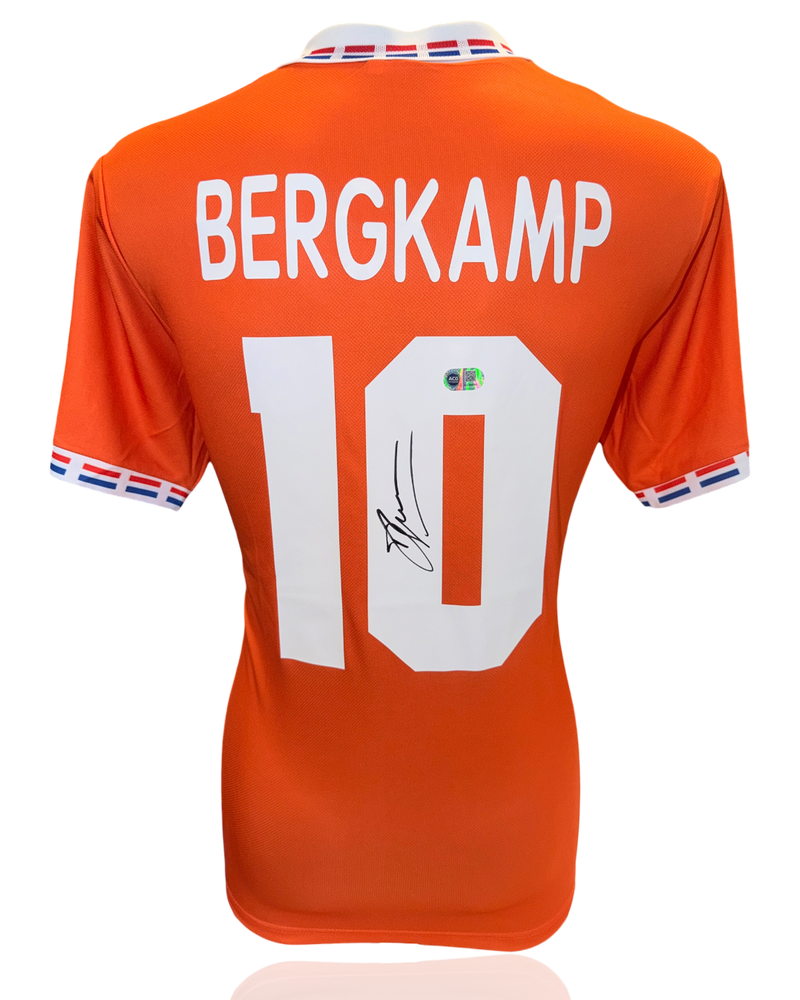 DENNIS BERGKAMP SIGNED HOLLAND 1994 HOME SHIRT (ACG WITNESS AG46500)-1