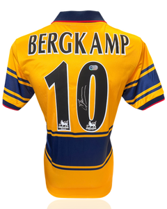 DENNIS BERGKAMP SIGNED ARSENAL FC 1997/99 AWAY SHIRT (ACG WITNESS AG46504)-1
