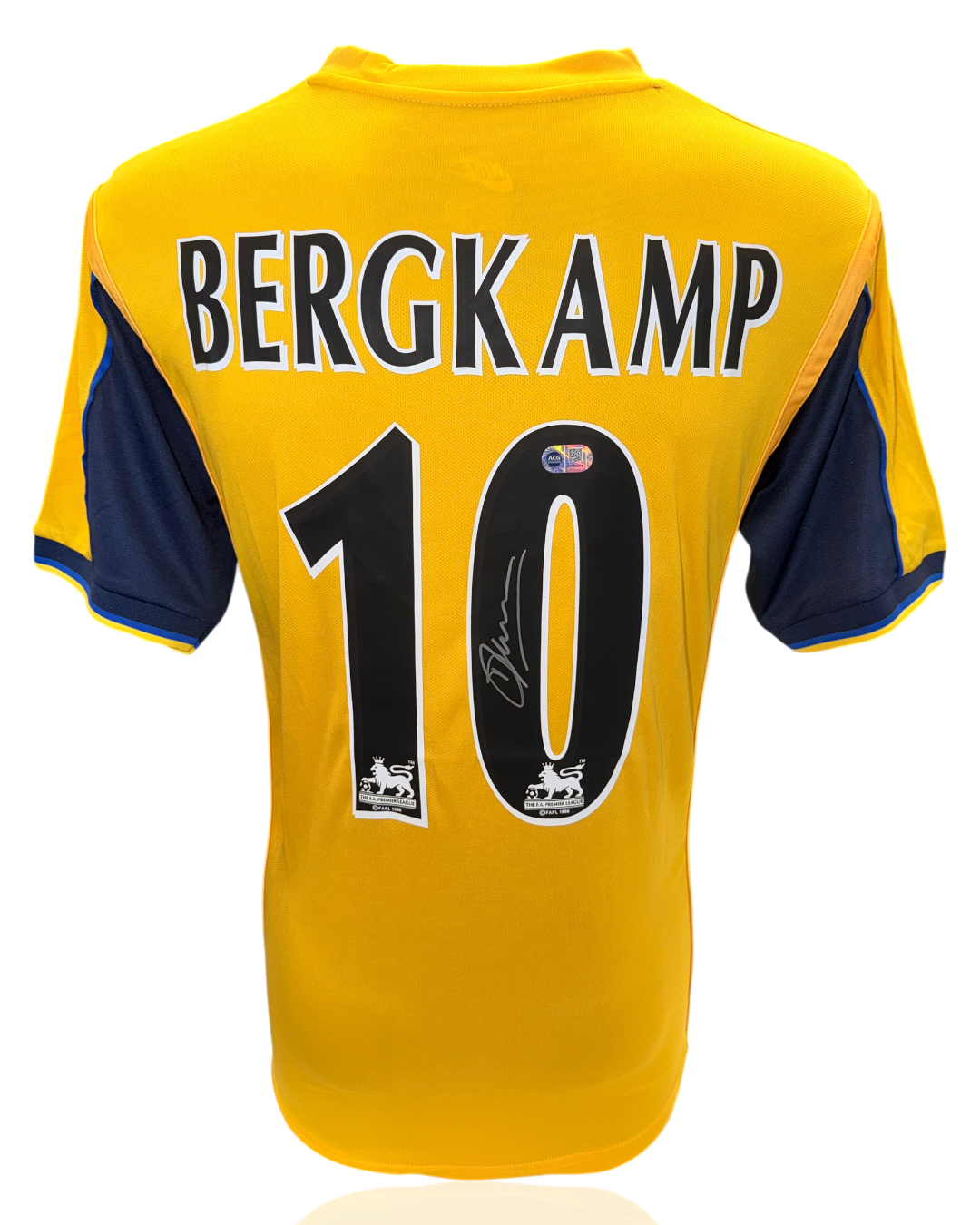 DENNIS BERGKAMP SIGNED ARSENAL FC 1999/01 AWAY SHIRT (ACG WITNESS AG46505)