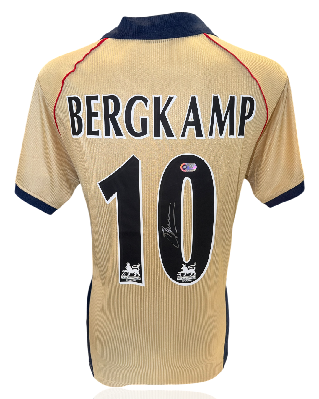 DENNIS BERGKAMP SIGNED ARSENAL FC 2001/02 AWAY SHIRT (ACG WITNESS AG46506)-1