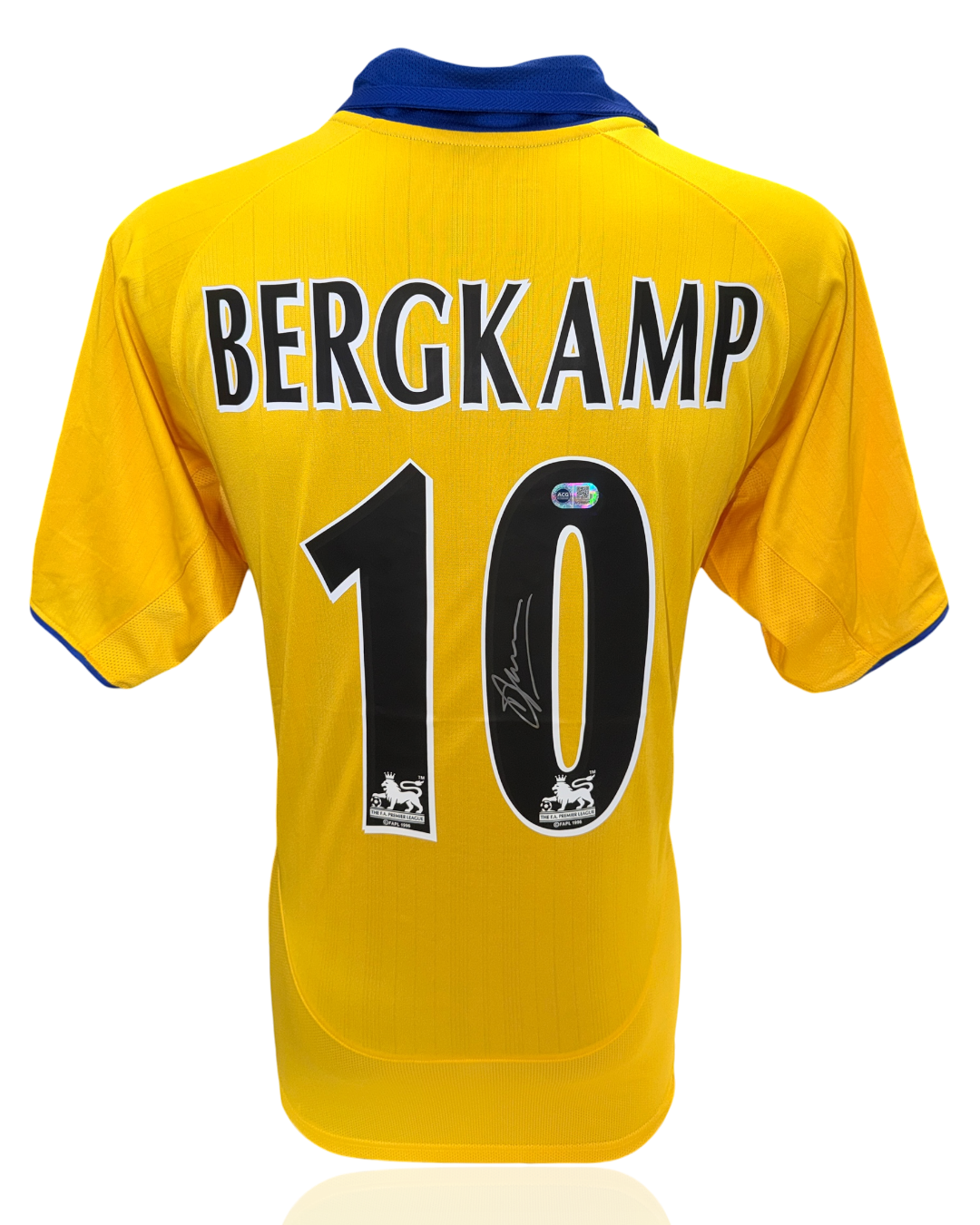DENNIS BERGKAMP SIGNED ARSENAL FC 2003/04 AWAY SHIRT (ACG WITNESS AG46507)-1