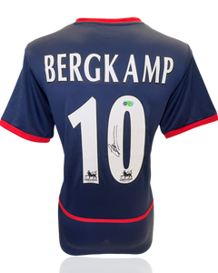 DENNIS BERGKAMP SIGNED ARSENAL FC 2002/03 AWAY SHIRT (ACG WITNESS AG46508)-1