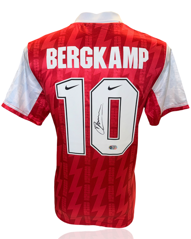 DENNIS BERGKAMP SIGNED ARSENAL FC 1995/96 HOME SHIRT (ACG WITNESS AG46510)-1