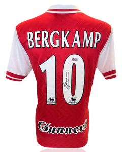 DENNIS BERGKAMP SIGNED ARSENAL FC 1996/98 HOME SHIRT (ACG WITNESS AG46511)-1