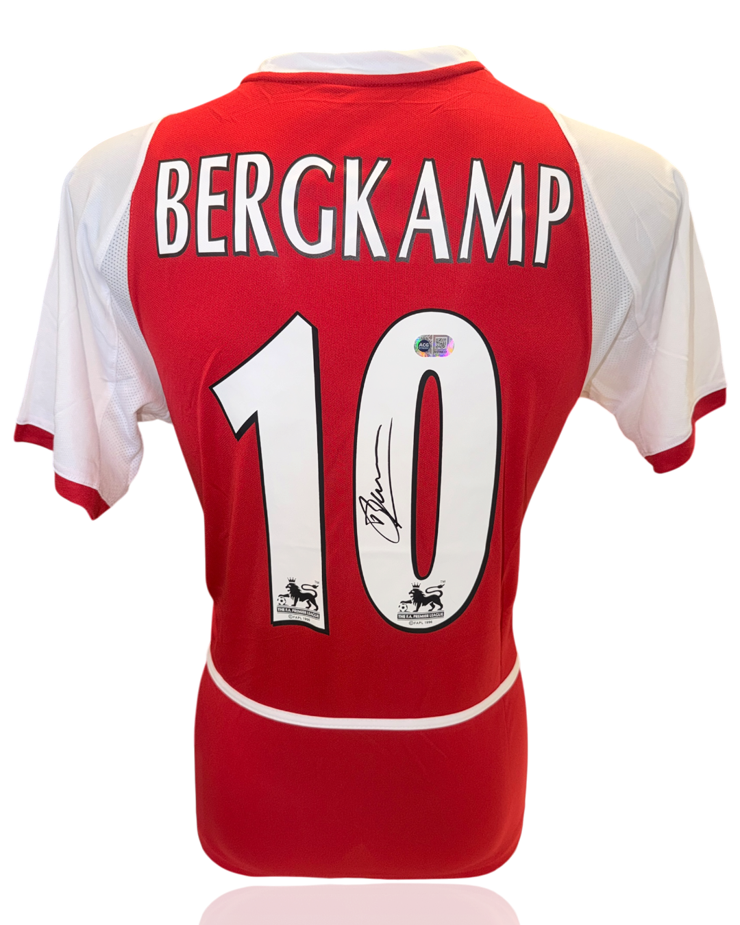 DENNIS BERGKAMP SIGNED ARSENAL INVINCIBLES 03/04 SHIRT (ACG WITNESS AG46513)