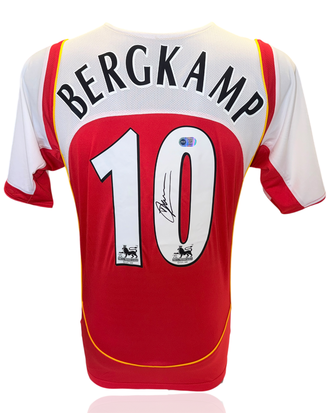 DENNIS BERGKAMP SIGNED ARSENAL FC 2004/05 HOME SHIRT (ACG WITNESS AG46514)