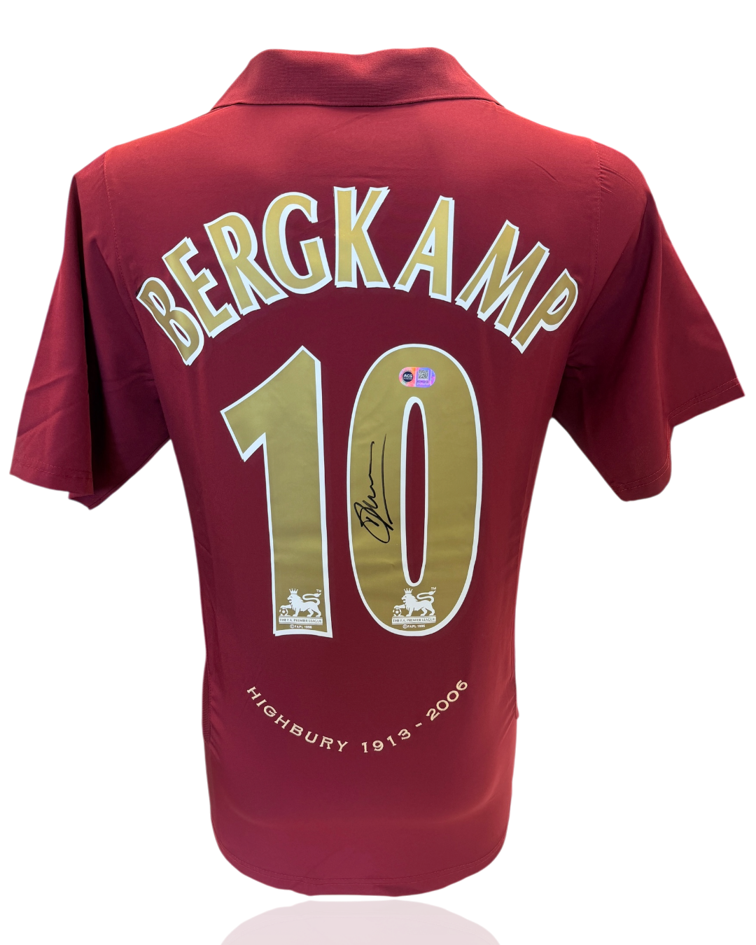 DENNIS BERGKAMP SIGNED ARSENAL FC 2005/06 HOME SHIRT (ACG WITNESS AG46515)