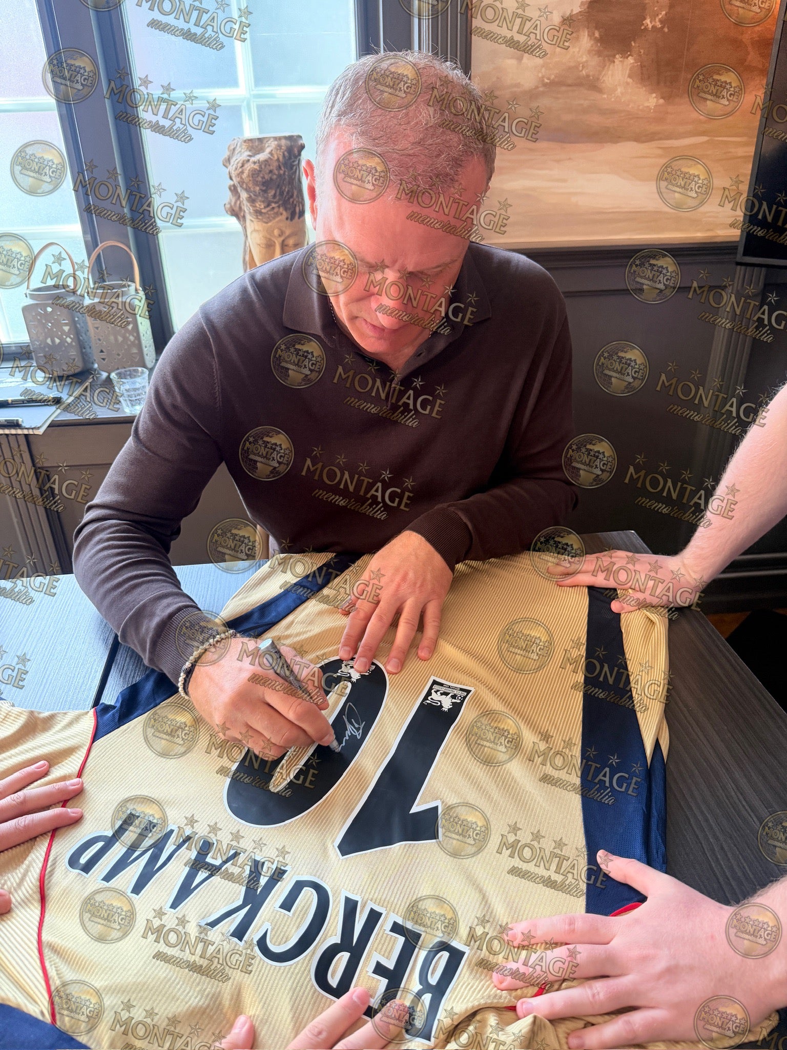 DENNIS BERGKAMP SIGNED ARSENAL FC 2001/02 AWAY SHIRT (ACG WITNESS AG46506)