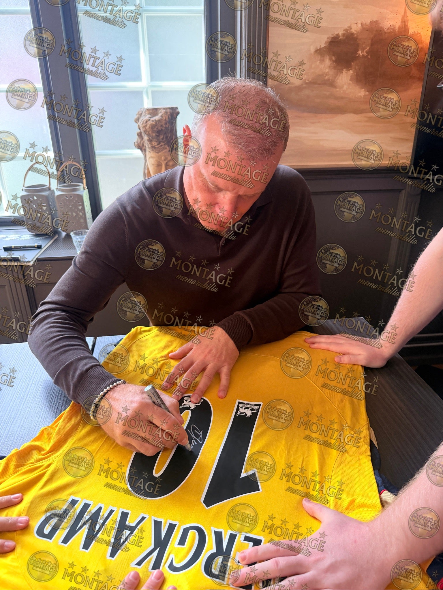 DENNIS BERGKAMP SIGNED ARSENAL FC 2003/04 AWAY SHIRT (ACG WITNESS AG46507)